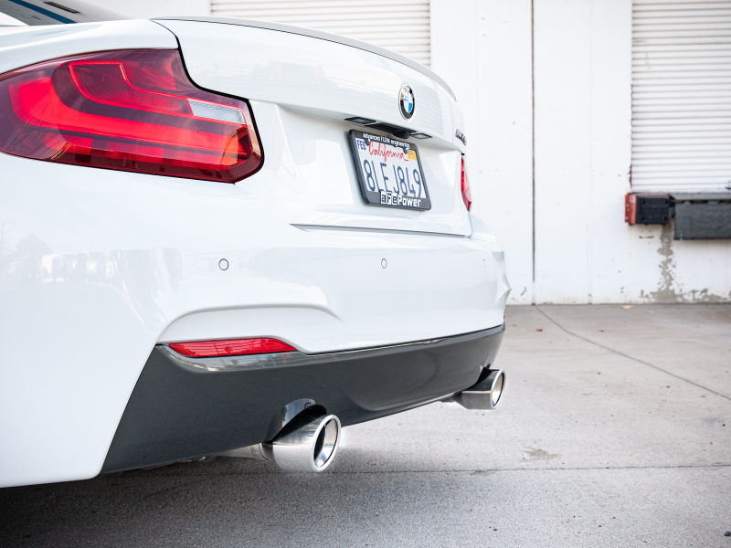 aFe MACHForce XP 3in to 2.5in 304 SS Axle-Back Exhaust w/ Polished Tips 14-16 BMW M235i thumbnail 7