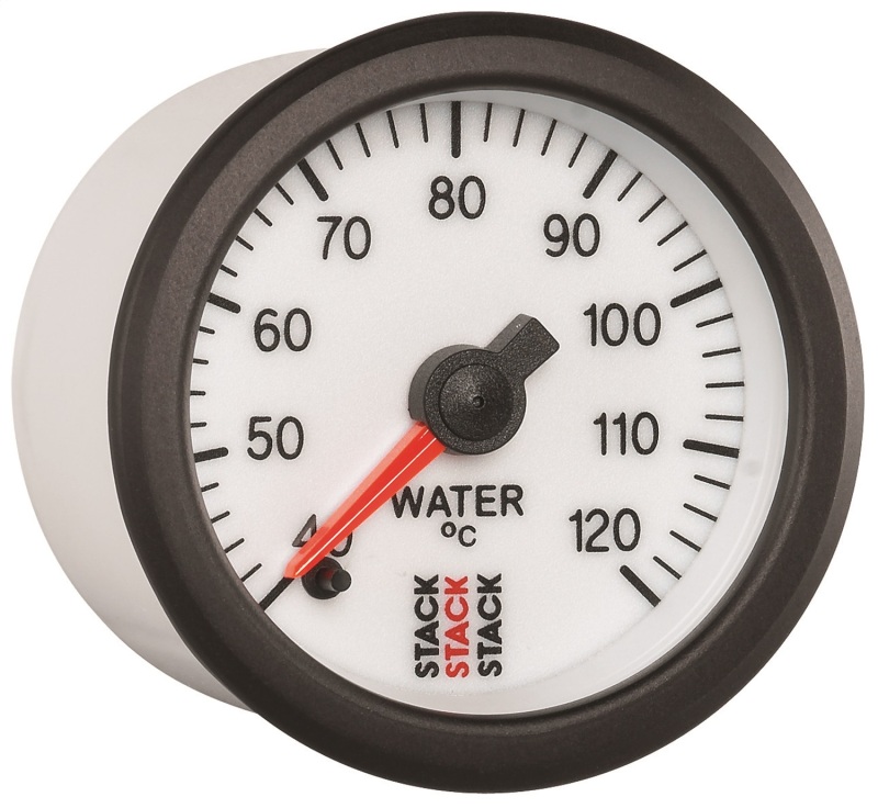 Autometer Stack 52mm 40-120 Deg C 1/8in NPTF Male Pro Stepper Motor Water Temp Gauge - White thumbnail 5
