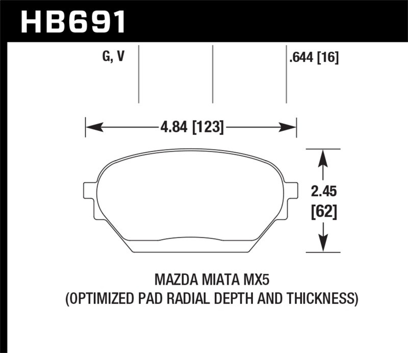 Hawk 06-14 Mazda MX-5 DTC-60 Race Front Brake Pads thumbnail 7