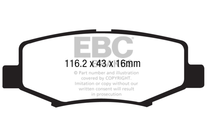 EBC 06-11 Dodge Nitro 3.7 Ultimax2 Rear Brake Pads thumbnail 2