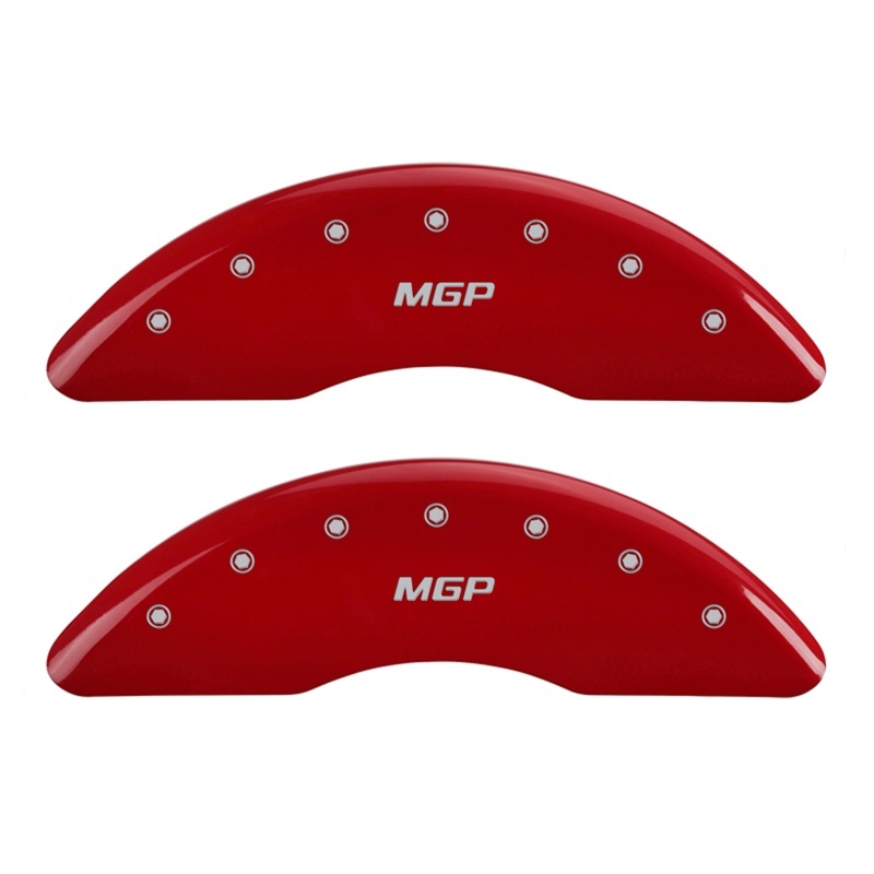 MGP 2 Caliper Covers Engraved Front MGP Red Finish Silver Characters 2007 GMC Canyon thumbnail 3