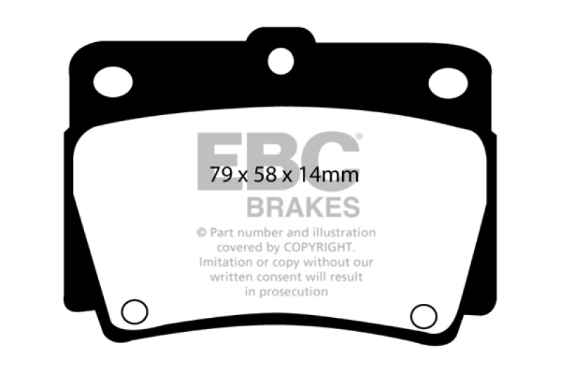 EBC 97-00 Mitsubishi Montero Sport 2.4 Ultimax2 Rear Brake Pads thumbnail 2