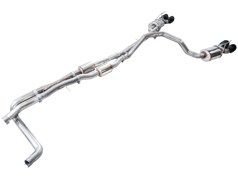 AWE Tuning 2021+ Cadillac Escalade 6.2L 0FG Dual Exit Exhaust System w/ 5in Diamond Blk Tips thumbnail 3