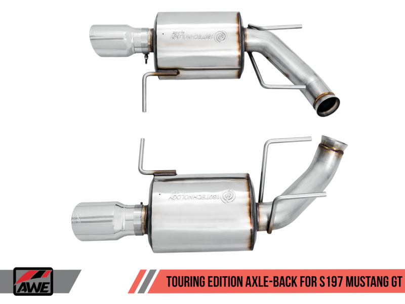 AWE Tuning S197 Mustang GT Axle-Back Exhaust - Touring Edition (Chrome Silver Tips) thumbnail 7