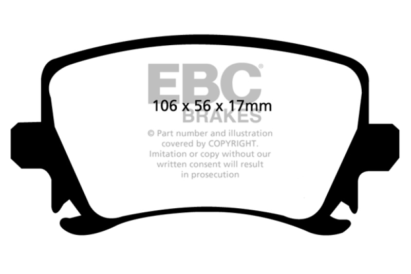 EBC 06-13 Audi A3 2.0 Turbo (Girling rear caliper) Greenstuff Rear Brake Pads thumbnail 2