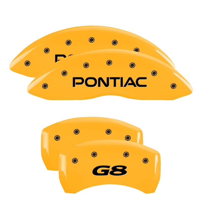 MGP 4 Caliper Covers Engraved Front & Rear MGP Yellow finish black ch thumbnail 5
