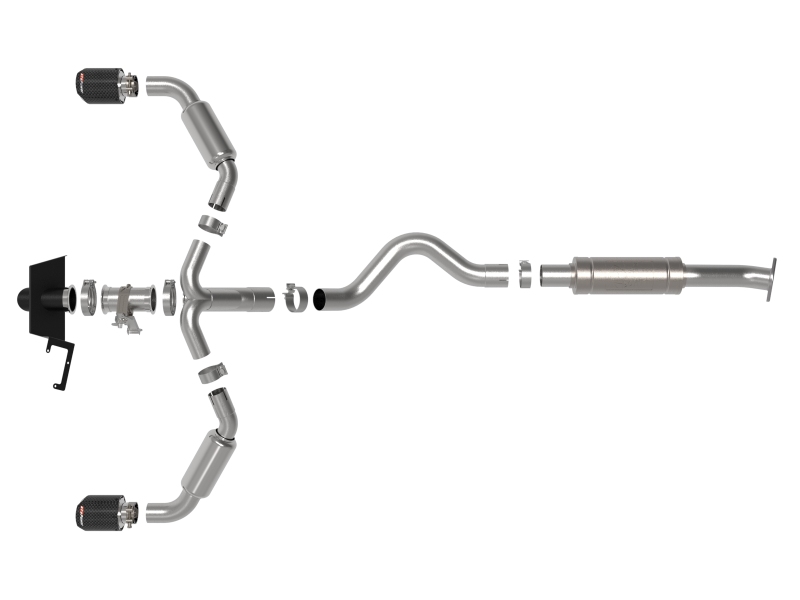 aFe 23-24 Toyota GR Corolla L3 1.6L (t) Gemini XV 3in to 2-1/2in CatBack Exhaust w/Carbon Fiber Tips thumbnail 8
