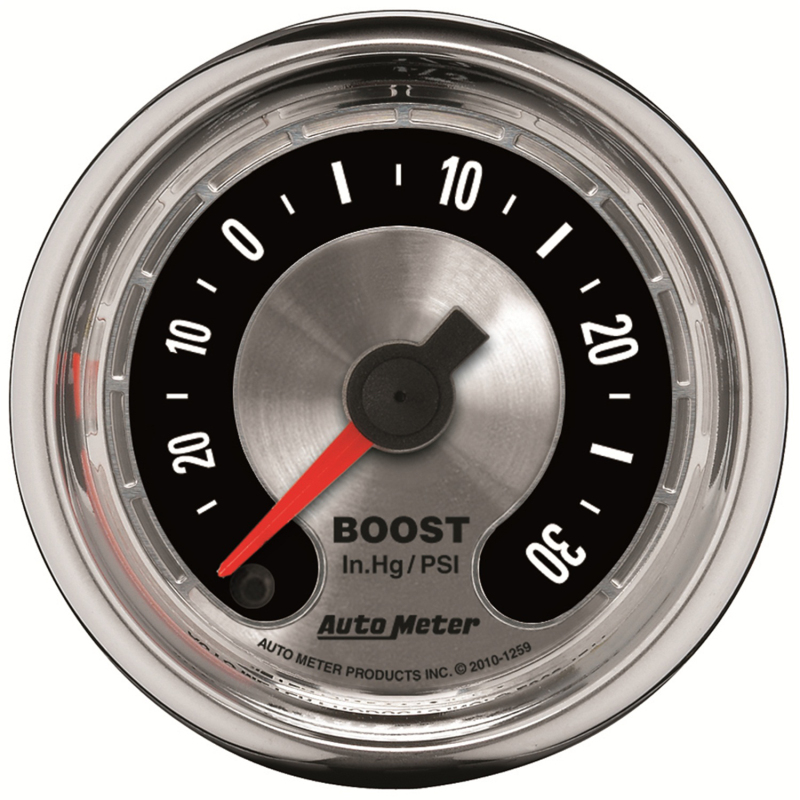 Autometer American Muscle 52mm Full Sweep Electric 30 In Hg.-Vac/30PSI Boost Vacuum Gauge thumbnail 3