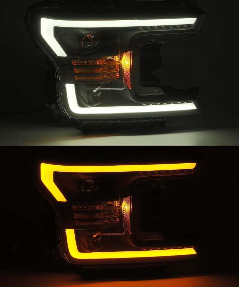 AlphaRex 18-20 Ford F-150 LUXX LED Proj Headlights Plank Style Jet Blk w/Activ Light/Seq Signal/DRL thumbnail 5