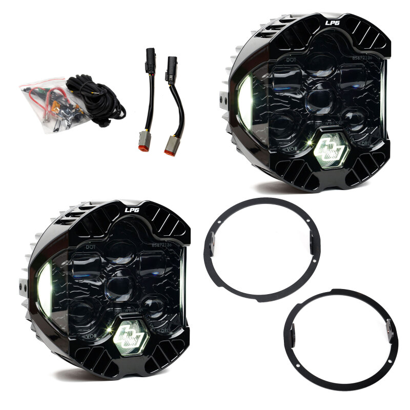 Baja Designs 07-18 Jeep Wrangler JK DOT LP6 LED Headlight Kit (For LED Headlights) - Clear/White