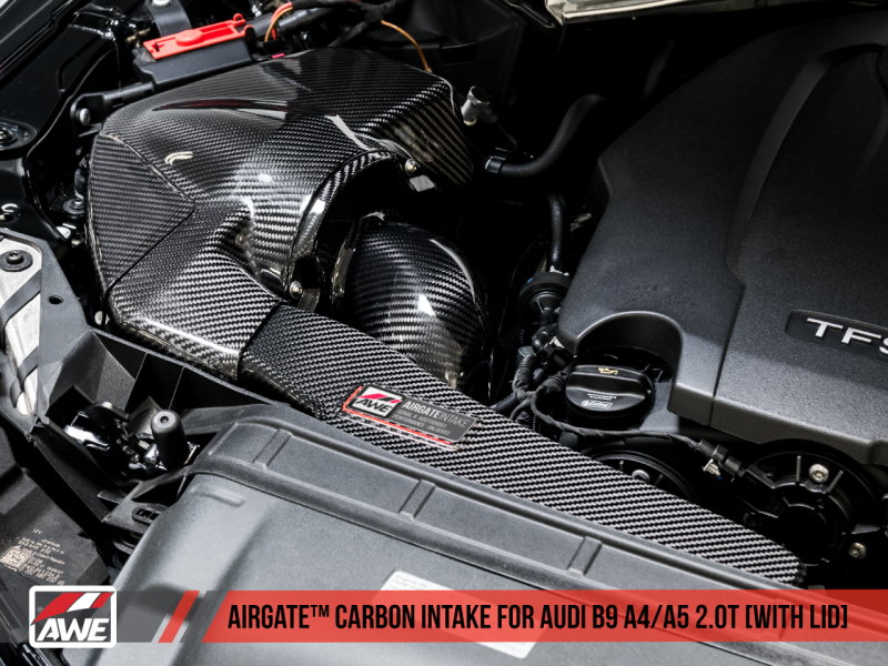 AWE Tuning Audi B9 A4/A5 2.0T Quattro Carbon Fiber AirGate Intake w/ Lid thumbnail 7