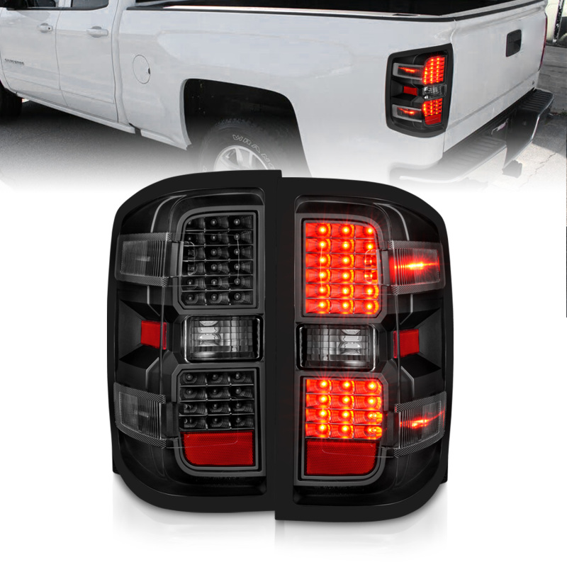 ANZO 15-19 Chevy Silverado 2500HD/3500HD (Factory Halogen Only) LED Tail Lights Black w/Clear Lens thumbnail 3