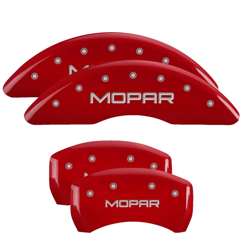 MGP 4 Caliper Covers Engraved Front & Rear SRT8 Red finish silver ch thumbnail 4