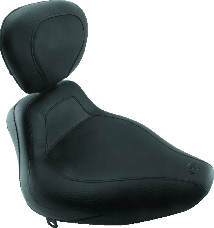 Mustang 84-06 Harley Standard Rear Tire Harley Sport Touring Solo Seat w/Driver Backrest - Black