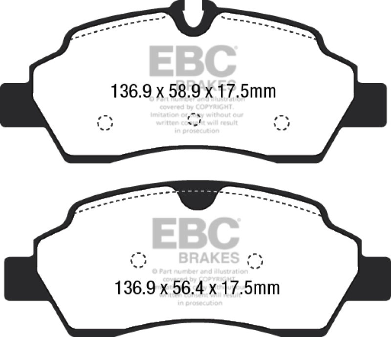 EBC S13 Brake Pad and Rotor Kit (1x ebcDP42222R, 1x ebcRK2010) thumbnail 9