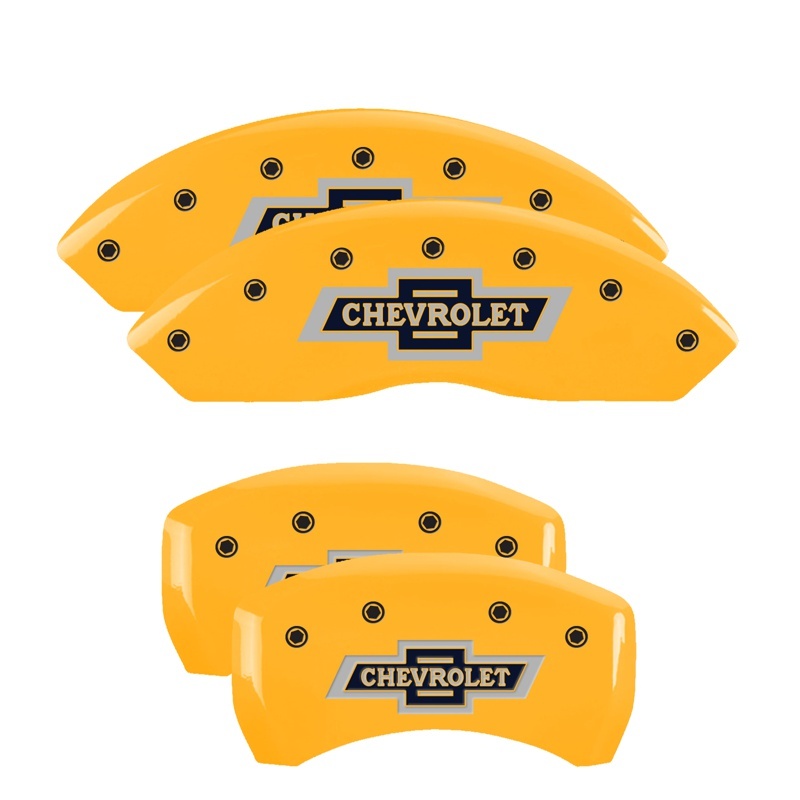 MGP 4 Caliper Covers Engraved F & R 100 Anniversary Yellow Finish Black Char 2019 Chevrolet Equinox thumbnail 3