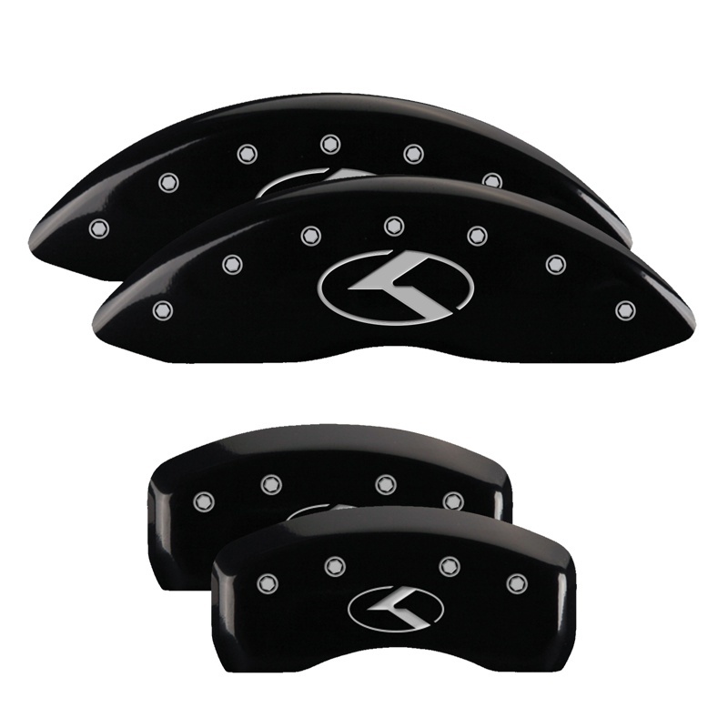 MGP 4 Caliper Covers Engraved Front Honda Rear H Logo Black Finish Silver Char 2018 Honda Accord thumbnail 2