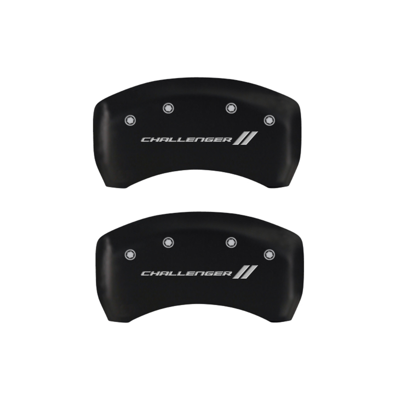 MGP 4 Caliper Covers Engraved Front & Rear With stripes/Challenger Red finish silver ch thumbnail 7