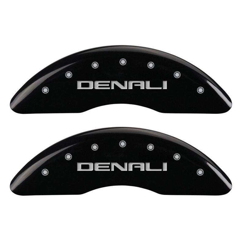 MGP 4 Caliper Covers Engraved Front & Rear Denali Black finish silver ch thumbnail 6