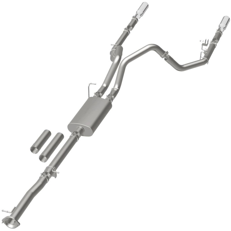 MagnaFlow Stainless Cat-Back Exhaust 2015 Chevy Silverado 2500HD 6.0L Dual Split Rear Exit 4in thumbnail 8