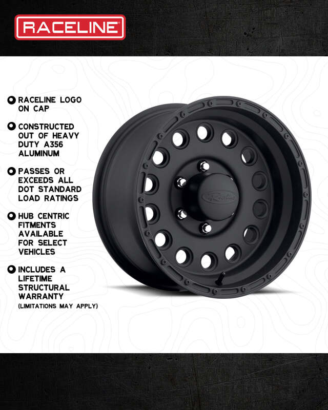 Raceline 887B Rock Crusher 15x10in / 5x139.7 BP / -47mm Offset / 107.95mm Bore - Satin Black Wheel thumbnail 4