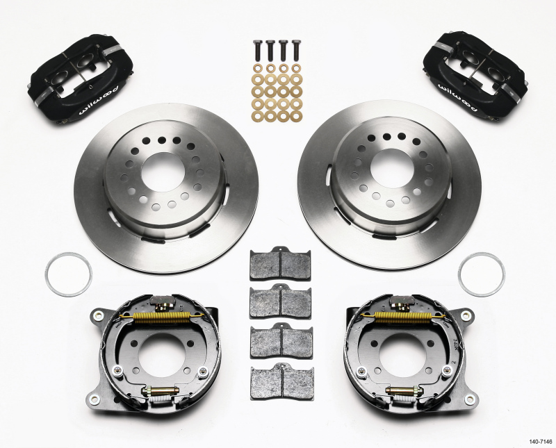 Wilwood Forged Dynalite P/S Park Brake Kit Ford 8.8 w/2.5in Offset-5 Lug