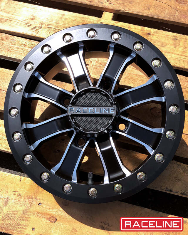 Raceline A71MB Mamba 14x6in/4x137 BP/40mm Offset/110.18mm Bore - Black & Machined Beadlock Wheel thumbnail 3