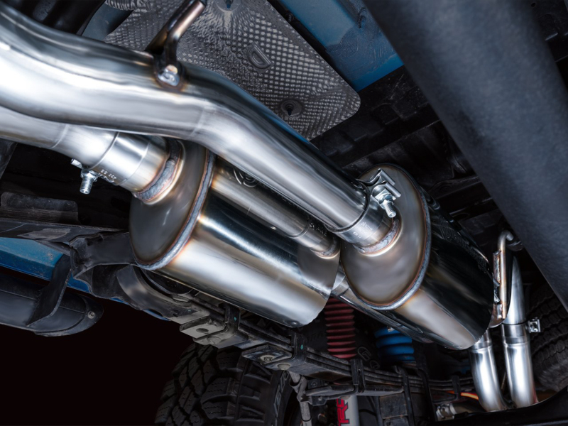 AWE Tuning 16-22 Toyota Tacoma 0FG Cat-Back Exhaust w/ BashGuard - Dual Chrome Silver Tips thumbnail 5