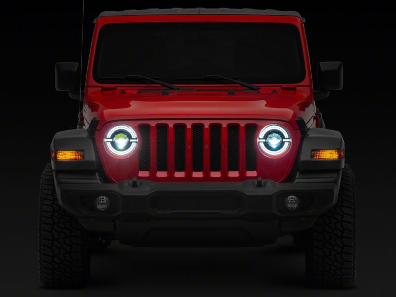 Raxiom 18-23 Jeep Wrangler JL Axial Series 9-In LED Angel Eye Headlights- Black Housing (Clear Lens) thumbnail 4