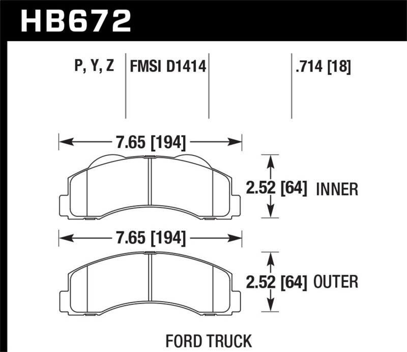 Hawk 10-11 Ford Expedition/F-150 SVT Raptor / 10-11 F-150 LTS Front Street Brake Pad thumbnail 6