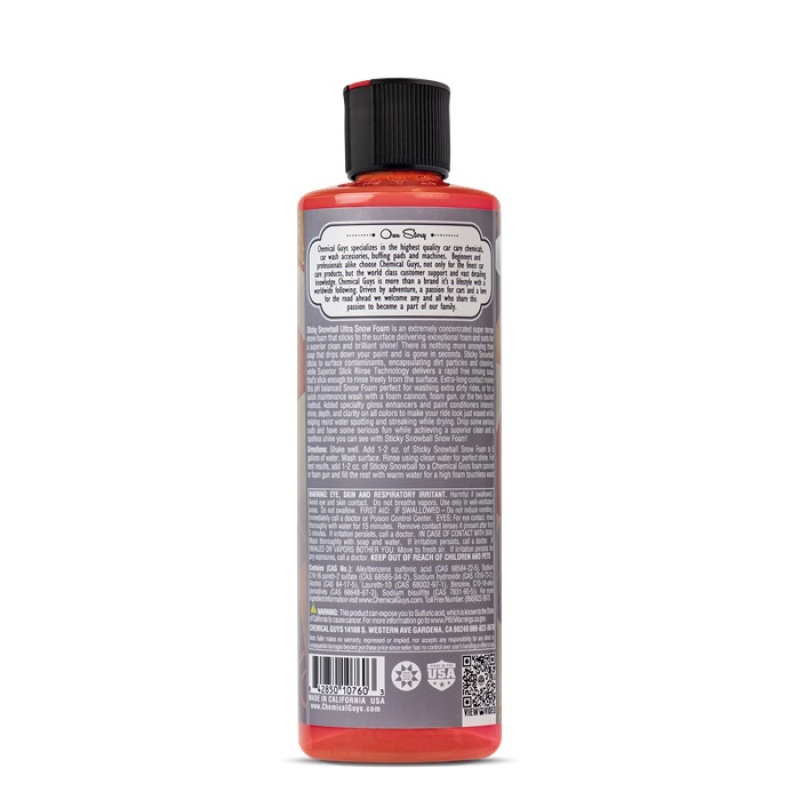 Chemical Guys Sticky Snowball Snow Foam Auto Wash - 16oz