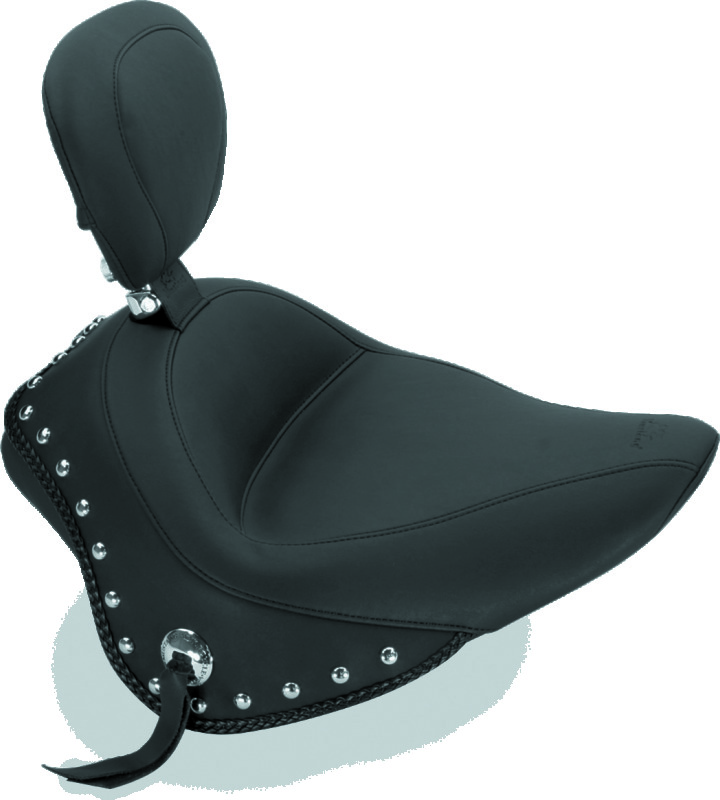 Mustang 11-13 Harley Blackline,12-17 Slim/Slim S Wide Touring Solo Seat w/DBR Studs - Black