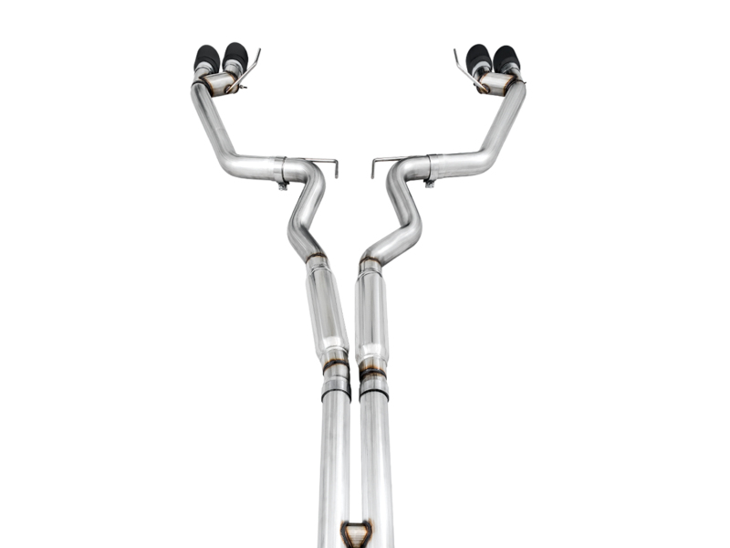 AWE Tuning 2018+ Ford Mustang GT (S550) Cat-Back Exhaust - Track Edition (Quad Diamond Black Tips)