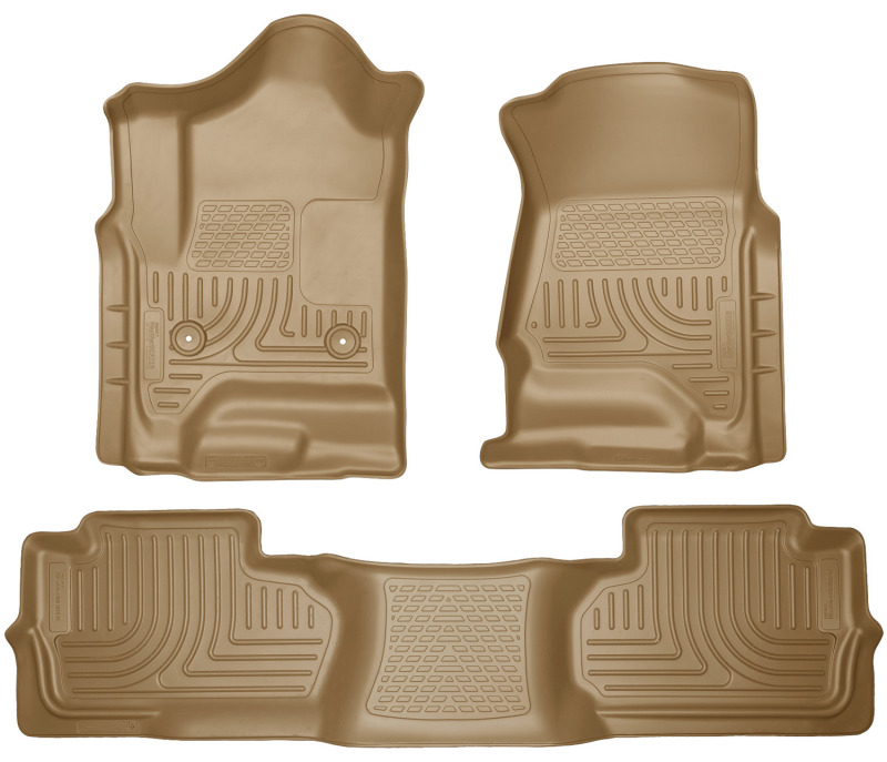 Husky Liners 14 Chevrolet Silverado/GMC Sierra Dbl Cab WeatherBeater Tan Front&2nd Seat Floor Liners thumbnail 5