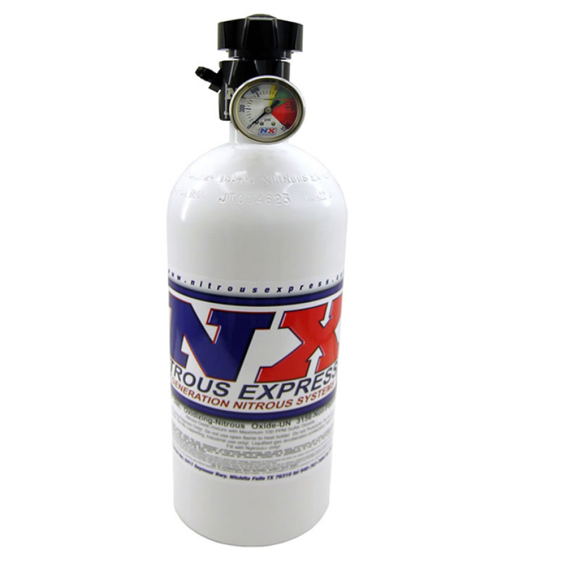 Nitrous Express 15lb Bottle w/Lightning 500 Valve (6.89 Dia x 26.69 Tall) w/Gauge thumbnail 2