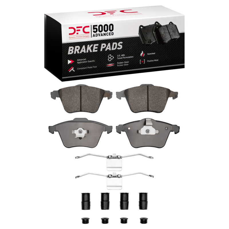 DFC 08-11 Saab 9-3 Front 5000 Advanced Low Metallic Brake Pads and Hardware Kit