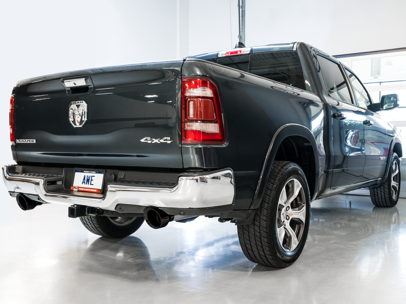 AWE Tuning 19-21 RAM 1500 5.7L (w/Cutouts) 0FG Dual Rear Exit Cat-Back Exhaust - Diamond Black Tips thumbnail 4