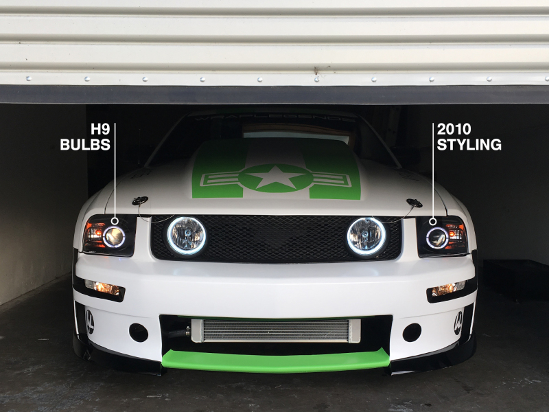Raxiom 05-09 Ford Mustang Halogen 2010 Style LED Halo Headlights-Blk Hsng(Clear Lens/Excludes GT500) thumbnail 3