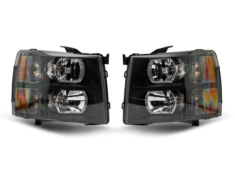 Raxiom 07-13 Chevrolet Silverado 1500 Euro Headlights- Black Housing (Clear Lens) thumbnail 4