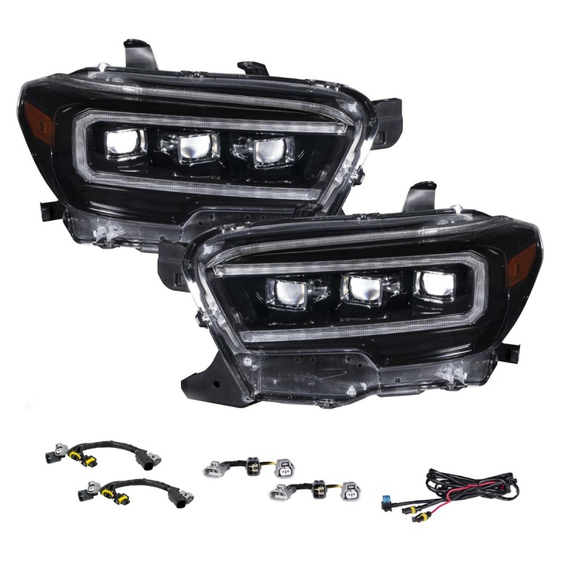 Form Lighting 2016-2023 Toyota Tacoma LED Projector Headlights with Selectable DRL Chrome (Pair)