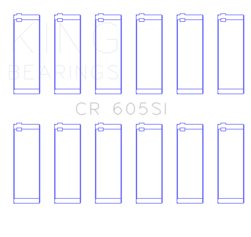 King Engine Bearings GM 2.8L/3.4L V6 (Size 0.5) Connecting Rod Bearings Set of 6 thumbnail 2