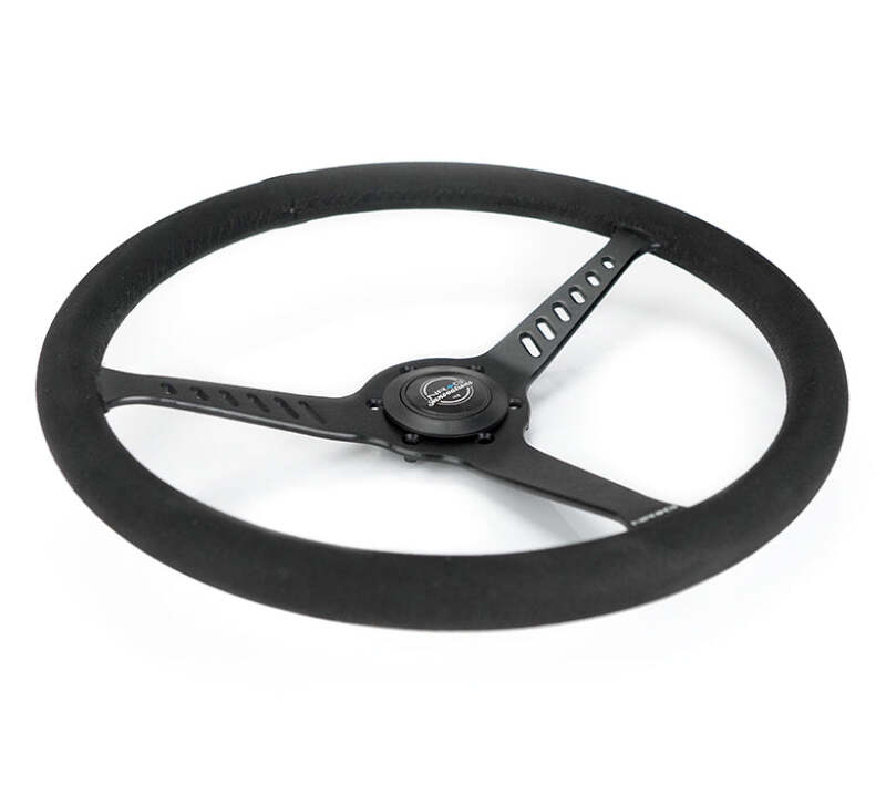 NRG Classic Stealth Steering Wheels RST-380-STL-SA Wheel, Stealth, 380mm, 1 in. Dish, Black Suede Grip, Black Spoke, Black Stitching, Each thumbnail 6