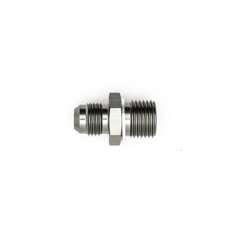 DeatschWerks 6AN Male Flare to M16 X 1.5 Male Metric Adapter (Incl Washer) - Anodized Matte Black thumbnail 6