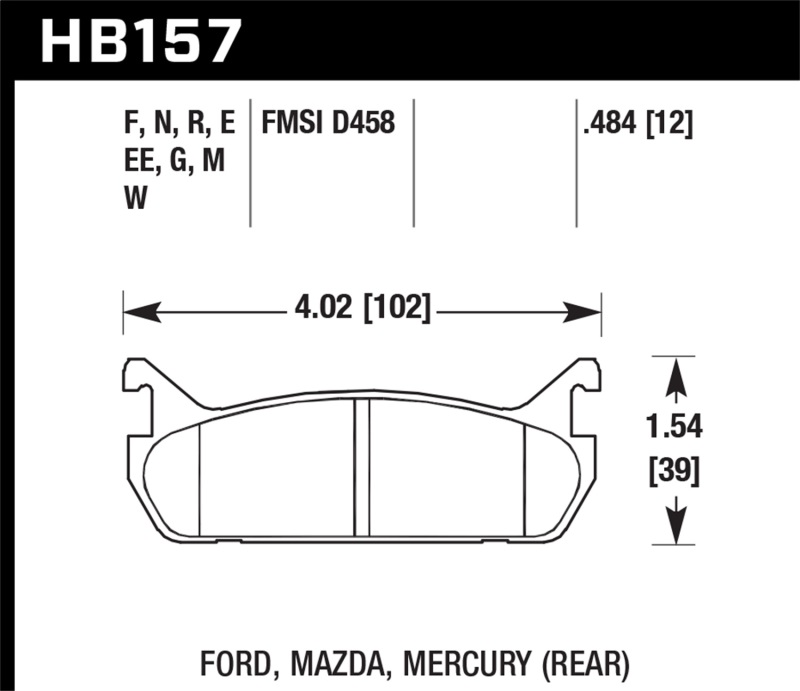 Hawk 89-93 Miata Blue 9012 Race Rear Brake Pads D458 thumbnail 6