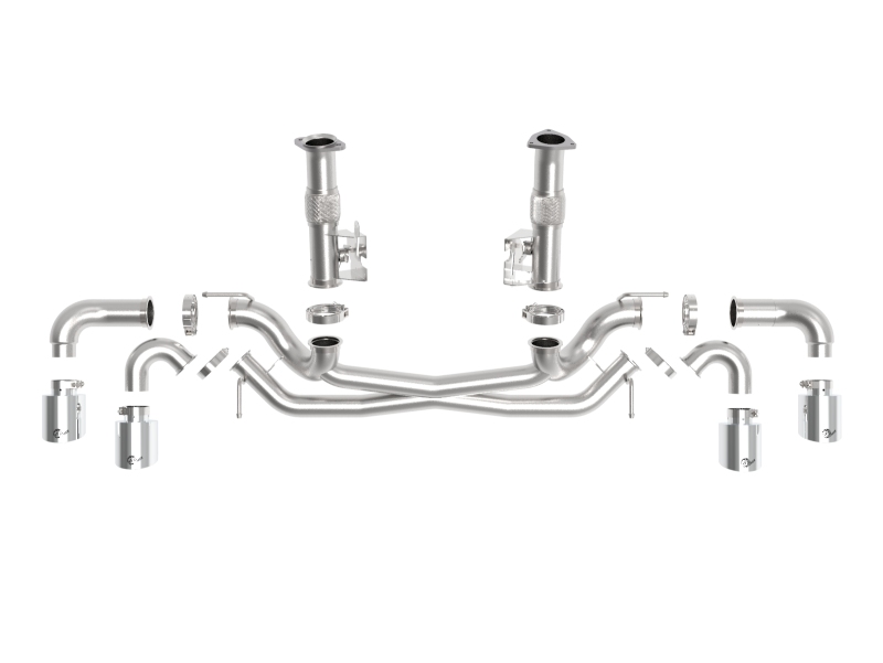 aFe MACH Force-Xp 3in to 2-1/2in 304SS Cat-Back (No Muff.) 2020 Chevy Corvette 6.2L- Polished Tip thumbnail 6