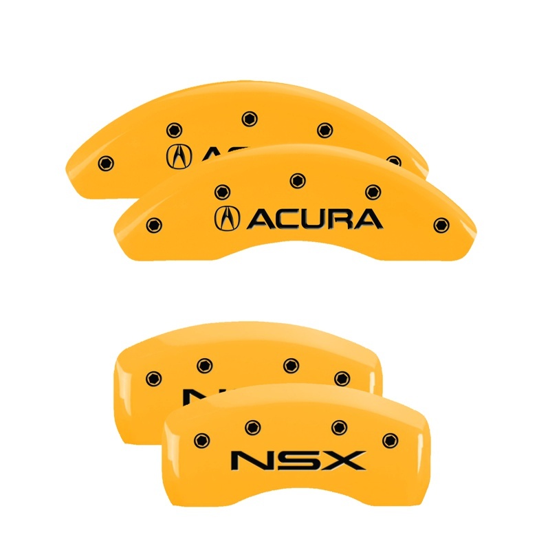 MGP 4 Caliper Covers Engraved Front Acura Rear NSX Yellow Finish Black Char 2005 Acura NSX thumbnail 7