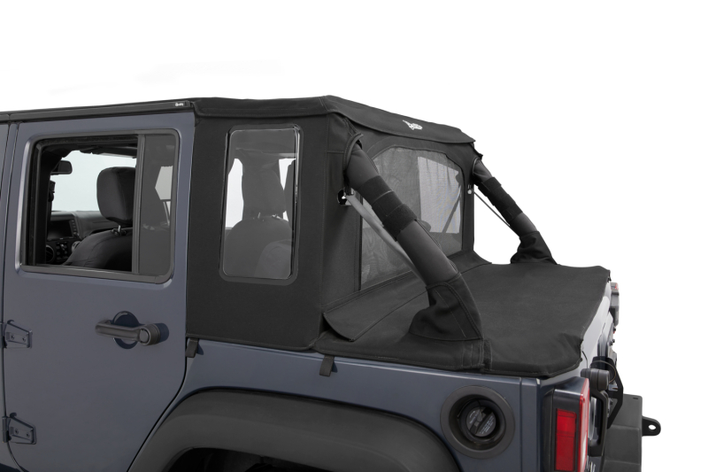 Bestop 07-18 Jeep Wrangler JK 4-Door Halftop Soft Top (Black Diamond) thumbnail 2