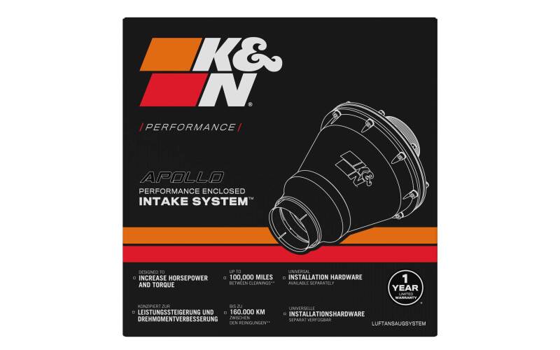 K&N Universal Apollo Black Cold Air Intake - 70mm OD FLG PP