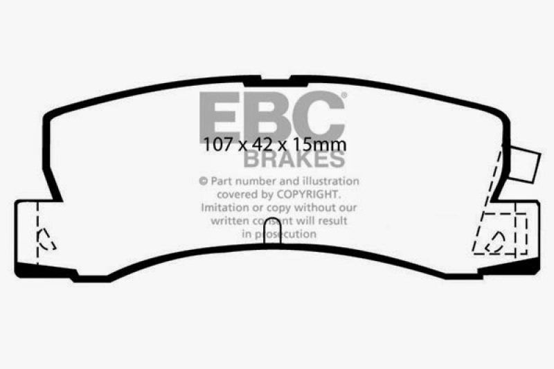 EBC 86-92 Toyota Corolla 1.6 Redstuff Rear Brake Pads thumbnail 2