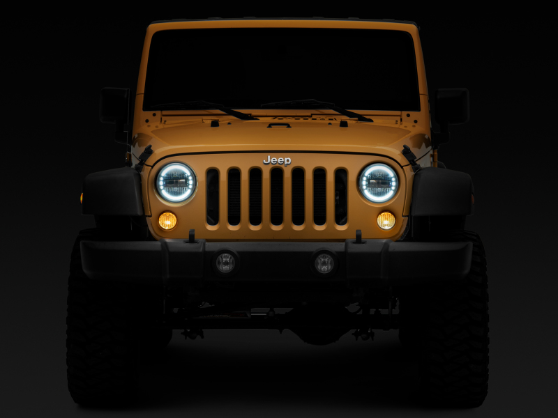 Raxiom 97-18 Jeep Wrangler TJ/JK Axial 7-Inch LED Headlights w/ DRL- Black Housing (Clear Lens) thumbnail 3
